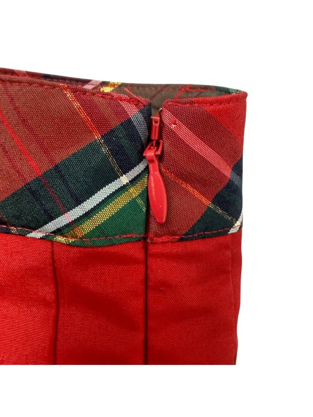 Talbots Holiday Maxi Skirt Size 10 Red Gold Plaid Preppy Christmas Full Maxi - Picture 9 of 12